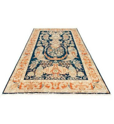 Handgeknoopt Perzisch Farahan Tapijt (Elegant Bloemenpatroon) – Crème Wol