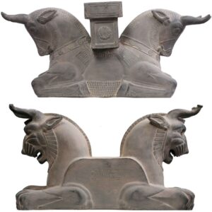 Historische Persepolis Kolomhoofden: Leeuw, Adelaar & Koe Figuur