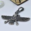 Perzische zilveren hanger minimalistisch Zoroastrisch symbool Faravahar