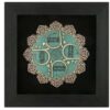 Ingelijste islamitische kalligrafie marqueterie houtinleg kunst Chahar Gol
