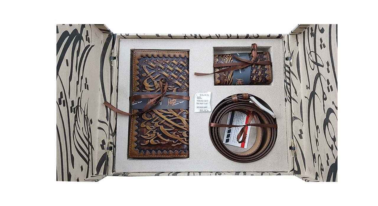 Luxe Perzische Ambachtelijke Cadeauset voor Heren – Leder