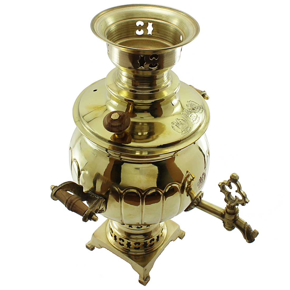 Perzische messing samovar, decoratieve houtskool-theemaker 3 liter