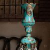 Geëmailleerde Perzische kristallen kroonluchterlamp, traditioneel tulpvormig