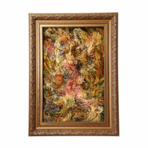 Handgeknoopte Perzische Wandtapijt uit Tabriz met Afbeelding van Booyeh Bahar Miniatuur