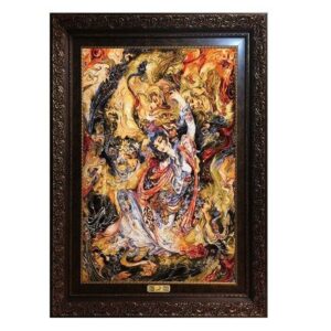 Perzisch wandtapijt uit Tabriz met miniatuurafbeelding M34