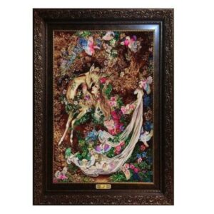 Perzisch wandtapijt uit Tabriz met miniatuur M23