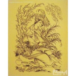 Originele Perzische Miniatuur Kunstschilderij: Gouache en Aquarel – Lover