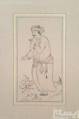 Set van 5 Originele Safavidische Schilderijen – Aquarel & Gouache op Karton