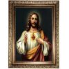 Beeldend wandtapijt met voorstelling van Jezus Christus