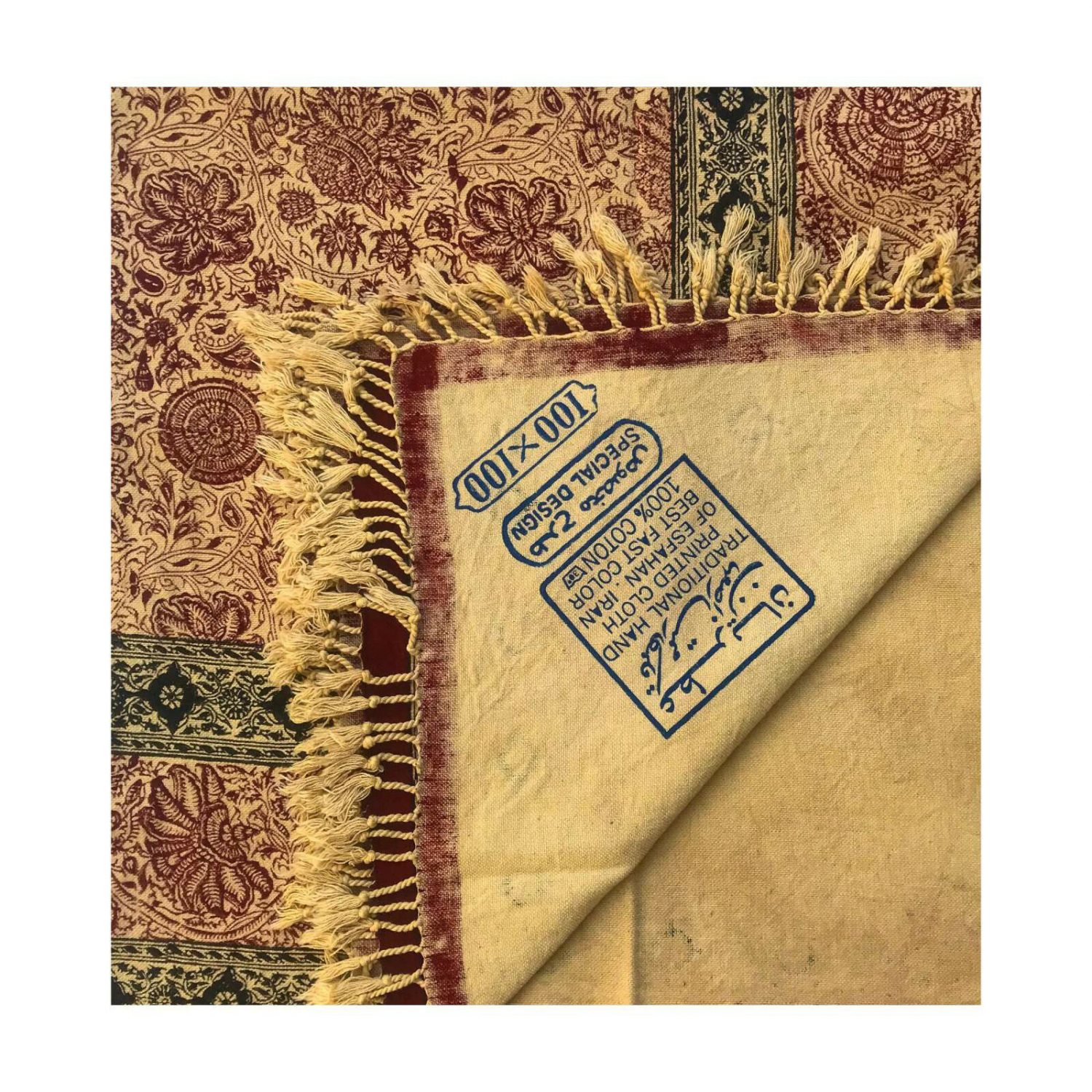 Iraans tafelkleed: traditioneel Kalamkari-blokdruk uit Isfahan – Ronas