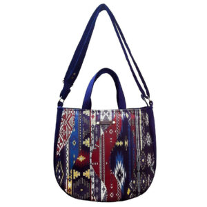 Bohemien suède crossbodytas met Perzisch geïnspireerd patroon