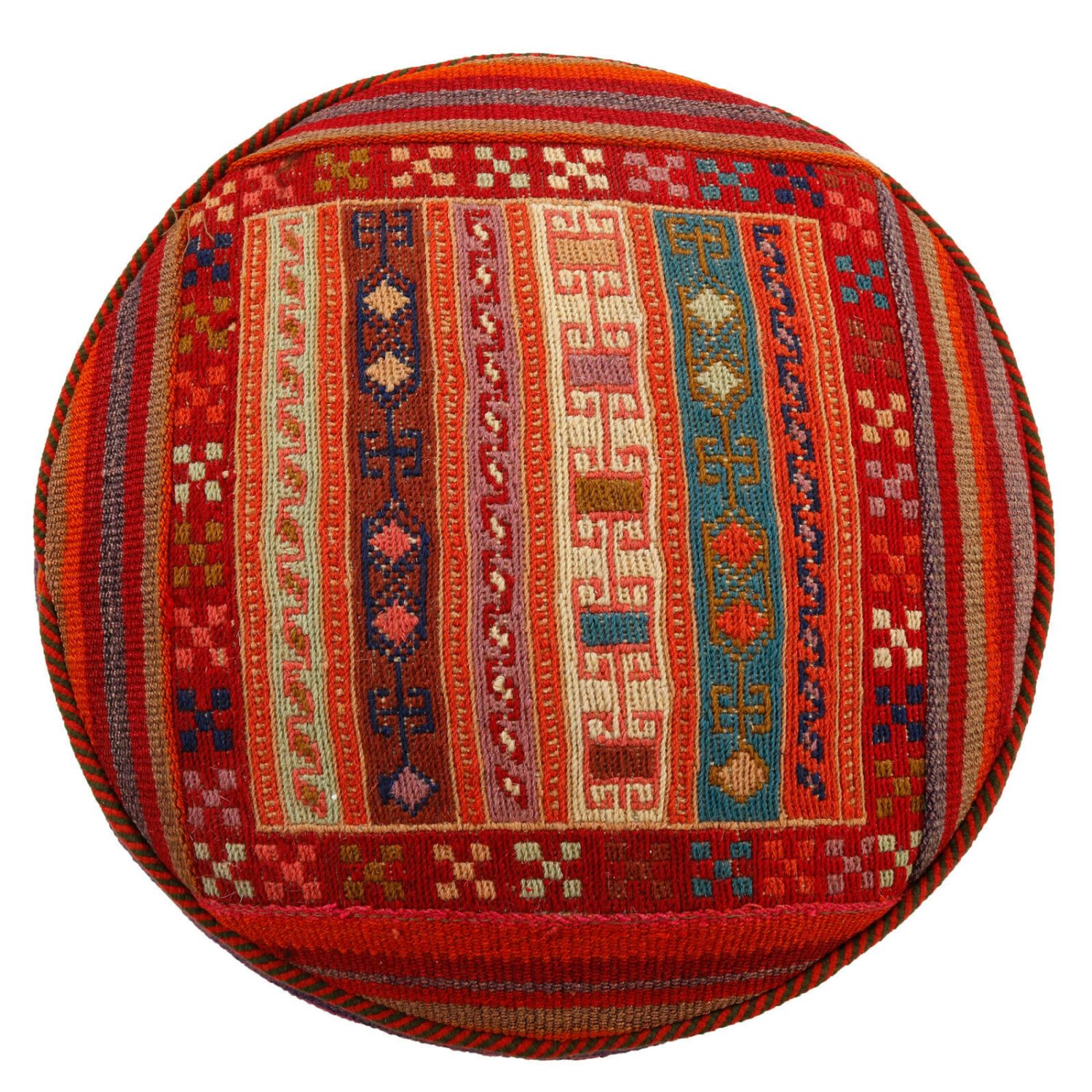 Authentieke Ottomaanse kilim poef, handgemaakt, oorsprong Iran – 51153