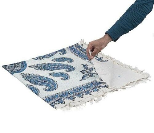 Perzisch Tafelkleed Isfahan Kalamkari — Handgemaakte Blokdruk Katoen — Model Atrian Paisley