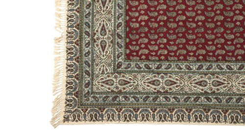 Perzisch Tafelkleed Kalamkari – Handgemaakte Blokdruk Isfahan – Paisley Rood