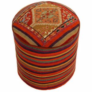 Authentieke Ottomaanse kilim poef, handgemaakt, oorsprong Iran