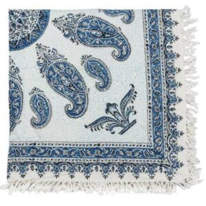Perzisch Tafelkleed Isfahan Kalamkari — Handgemaakte Blokdruk Katoen — Model Atrian Paisley