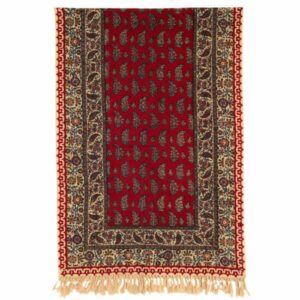 Perzisch Tafelkleed Isfahan Kalamkari — Handgemaakte Blokdruk Katoen — Model G142 Rood