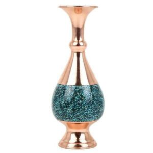 Handgemaakt decoratief Perzisch ingelegd turquoise koperen vaas
