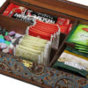 Decoratieve houten thee-organizer met Termeh-patroon – model LBL55