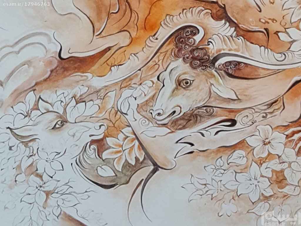 Origineel Perzisch miniatuurschilderij – aquarel “Controverse”