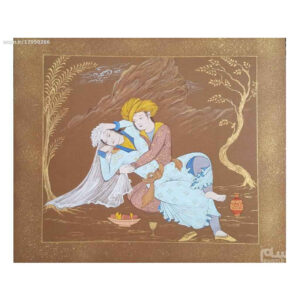 Origineel Perzisch Safavidisch schilderij – aquarel & gouache op karton “Layla en Majnun”