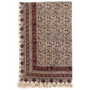 Perzisch Tafelkleed Isfahan Kalamkari — Handgemaakte Blokdruk Katoen — Model G164 Floral