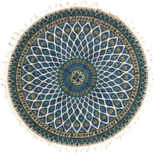 Perzisch Tafelkleed Isfahan Kalamkari — Handgemaakte Blokdruk Katoen — Model G126 Geometrisch