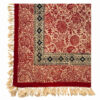Perzisch Tafelkleed Kalamkari - Handgemaakte Blokdruk Isfahan - Bloemen Rood G391