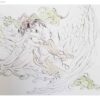 Origineel Perzisch miniatuurkunstschilderij: aquarel – engel met gebroken hart