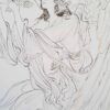 Origineel Perzisch miniatuurkunstschilderij: aquarel – engel van gerechtigheid