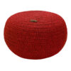 Ronde Gebreide Poef – Modern Katoen – Rood