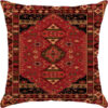 Bohemien fluwelen vloerkussen geïnspireerd op Perzische elegantie, rood