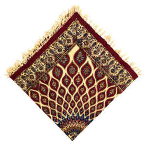 Perzisch Tafelkleed Kalamkari – Handgemaakte Blokdruk Isfahan – Bloemen Rood G272
