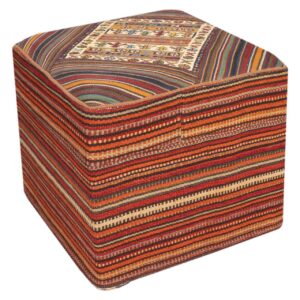 Authentieke Ottomaanse kilim poef, herkomst Iran, handgemaakt AP406