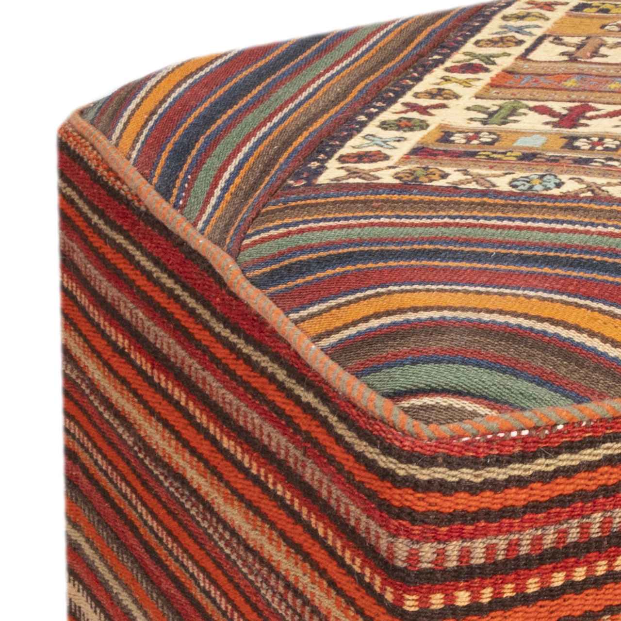 Authentieke Ottomaanse kilim poef, herkomst Iran, handgemaakt AP406