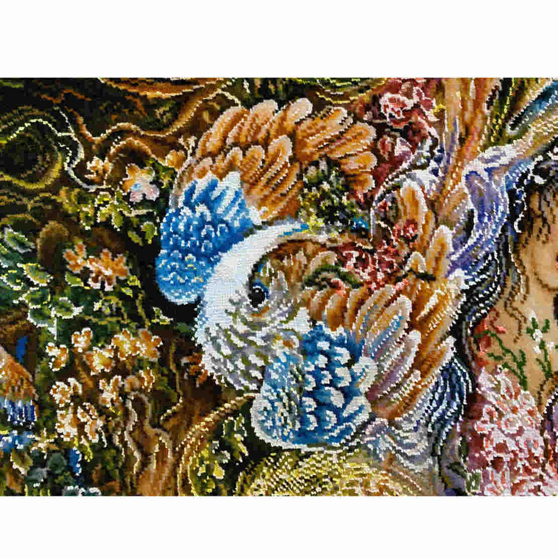 Handgeknoopt Perzisch wandtapijt uit Tabriz met Hasti-miniatuur