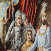 Handgeknoopt Perzisch picturaal tapijt uit Tabriz met een kroning
