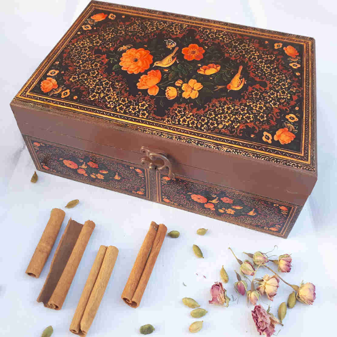 Perzische thee-organizer doos met decoratieve kistjes – model N2030