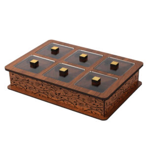 Elegante houten thee organizer doos – stijl 6040