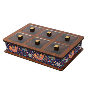 Houten theezakjes-organizer doos met kist 6052