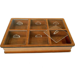 Handgemaakte houten thee-organizer – kistontwerp 613