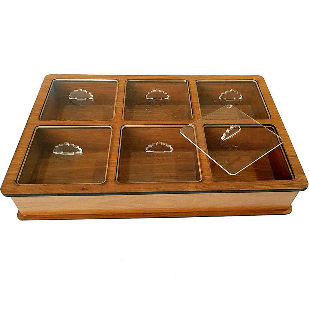 Handgemaakte houten thee-organizer – kistontwerp 613