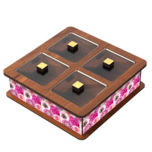 Houten thee-organizer doos met klassieke compartimenten – stijl 6014