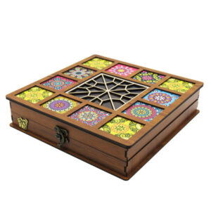 Houten thee-opbergdoos met kistjes – LB042 editie