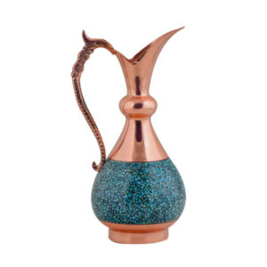 Decoratieve Perzische koperen kan met turkoois inleg – model Yas
