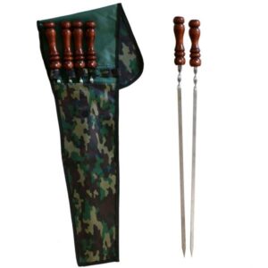 RVS Kebabspiesen met Houten Handvat – Set van 6 stuks