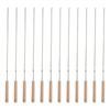 Dunne Stalen Spiesen met Houten Handvat – Set van 12