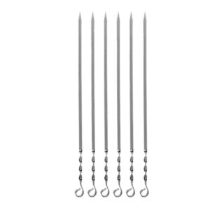 Platte & Gedraaide Stalen Spiesen 60 cm – Set van 6