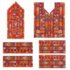 Handgemaakt Baluchi geborduurd jurkpanel – klassiek rood