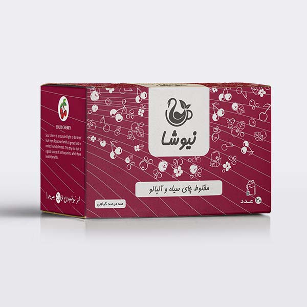 Newsha zwarte thee met zure kersensmaak 70 g (10x)